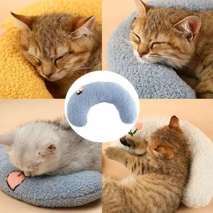 Little Pillow For Cats Fashion Neck Protector Deep Sleep Puppy U-Shaped Pillow Pets Pillow Kitten Headrest Dog Sleeping Pillow Pet Products - Gabby Whale