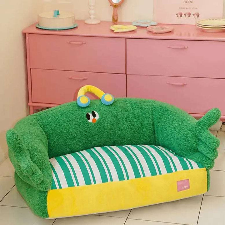 Pet Couch Bed - Lush Green Sofa for Stylish Comfort - Gabby Whale