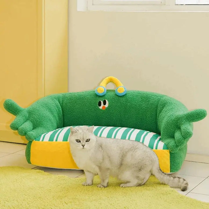 Pet Couch Bed - Lush Green Sofa for Stylish Comfort - Gabby Whale