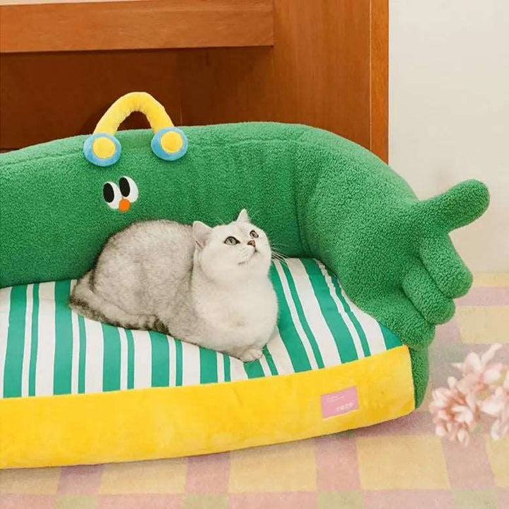 Pet Couch Bed - Lush Green Sofa for Stylish Comfort - Gabby Whale