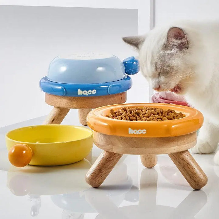 A modular Ceramic Pet Bowl set featuring easy-to-clean ceramic bowls with adjustable height stands, designed for both cats and dogs. The bowls are stylish, bacteria-resistant, and provide enhanced feeding posture.