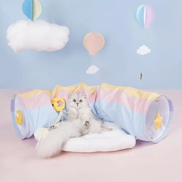 Rainbow Cat Tunnel Bed – Play, Relax, and Love It! - Gabby Whale