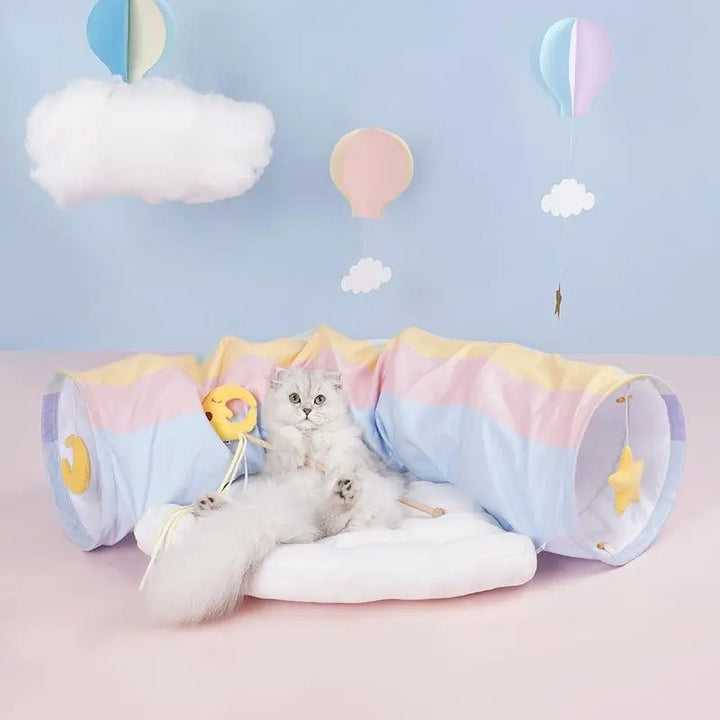 Rainbow Cat Tunnel Bed – Play, Relax, and Love It! - Gabby Whale