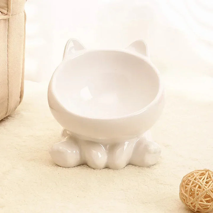 Ceramic Cat Bowl |Elevated Design for Better Posture - Gabby Whale