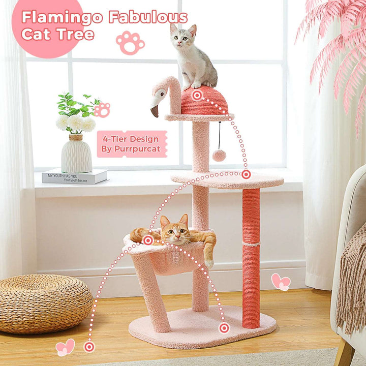 Pink Flamingo Cat Tower | Stylish &amp; Functional Cat Tree - Gabby Whale