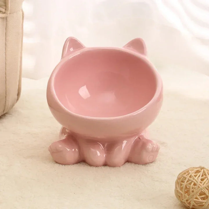 Ceramic Cat Bowl |Elevated Design for Better Posture - Gabby Whale