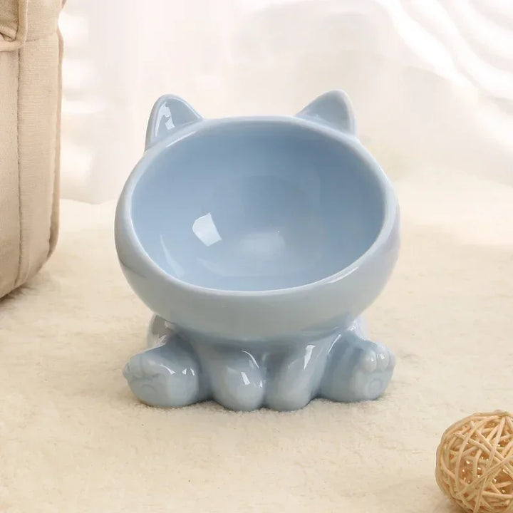 Ceramic Cat Bowl |Elevated Design for Better Posture - Gabby Whale