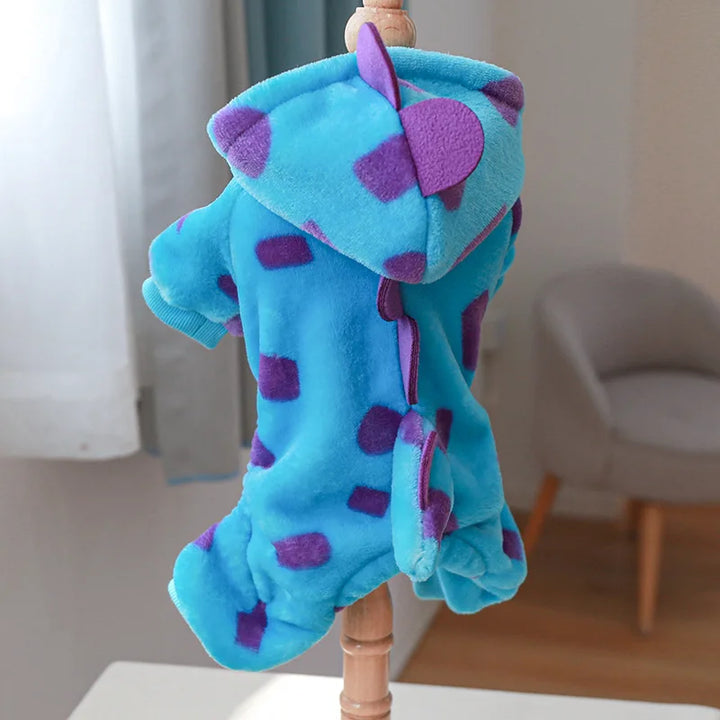 Plush Dinosaur Pet Costume | Winter Jumpsuit - Gabby Whale