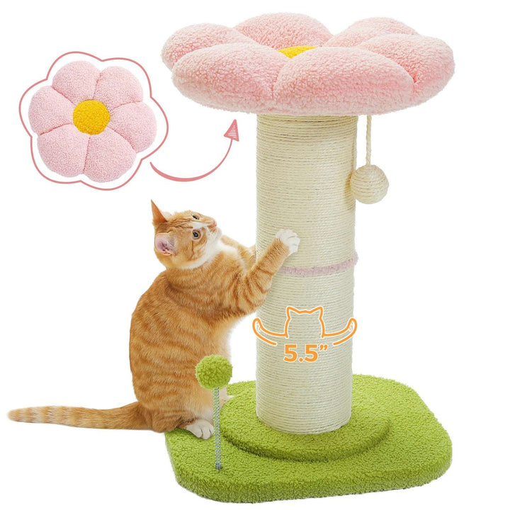 Flower Cat Scratching Post | Adorable & Durable with Sisal Posts