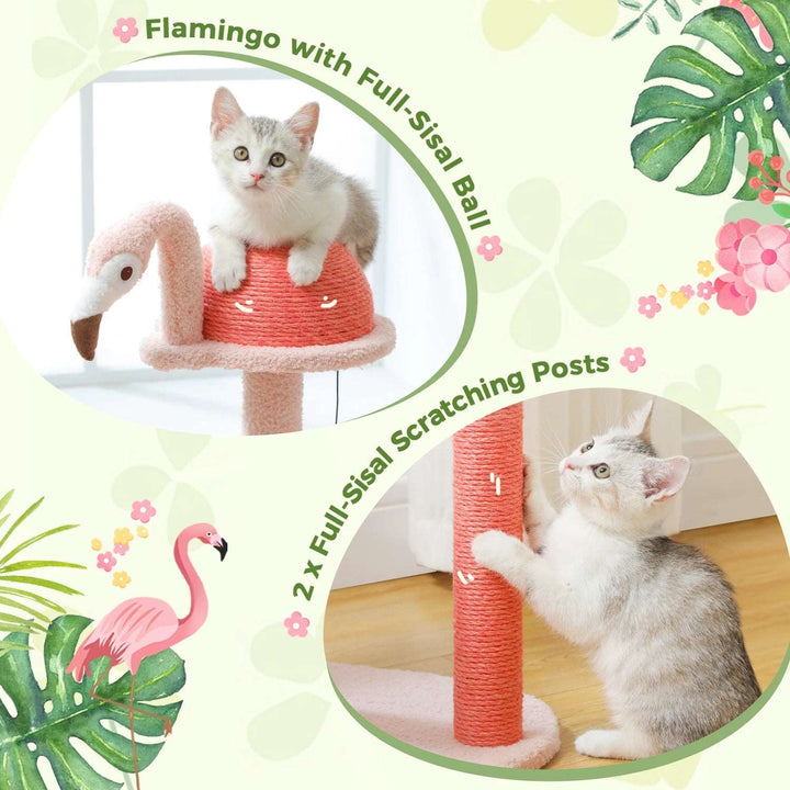 Pink Flamingo Cat Tower | Stylish &amp; Functional Cat Tree - Gabby Whale