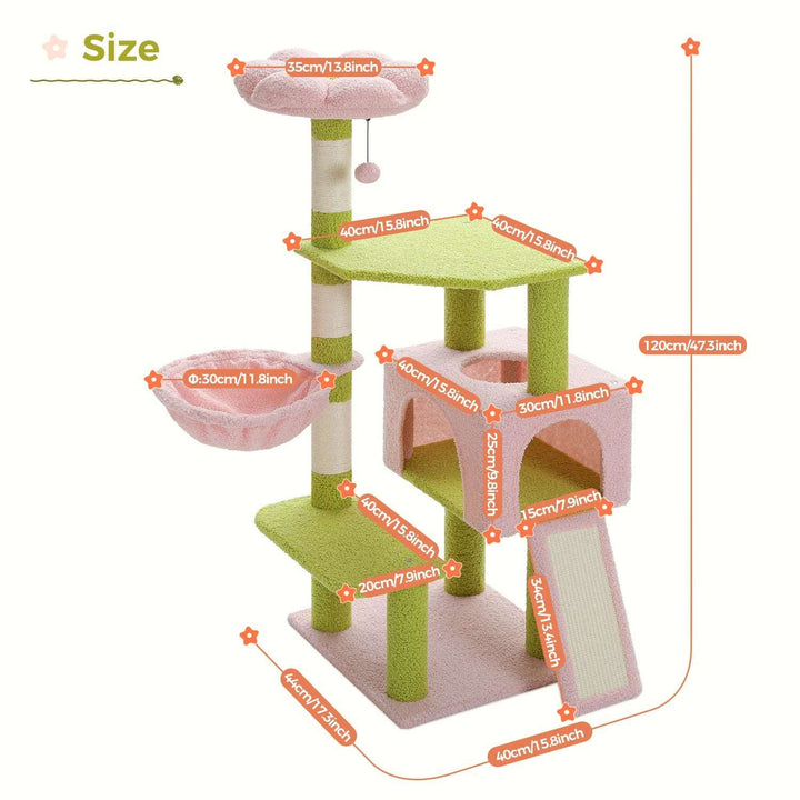 Flower Cat Tree Multi-Level Tower - Gabby Whale