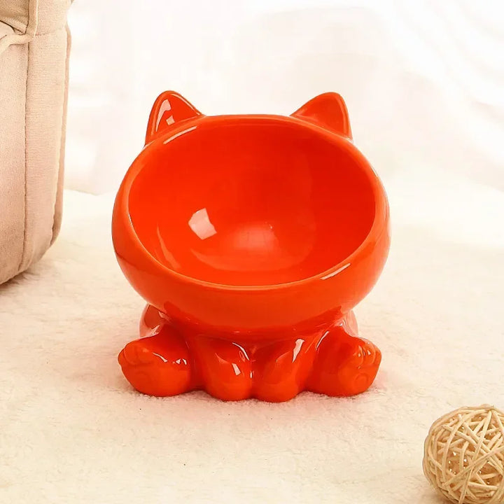 Ceramic Cat Bowl |Elevated Design for Better Posture - Gabby Whale