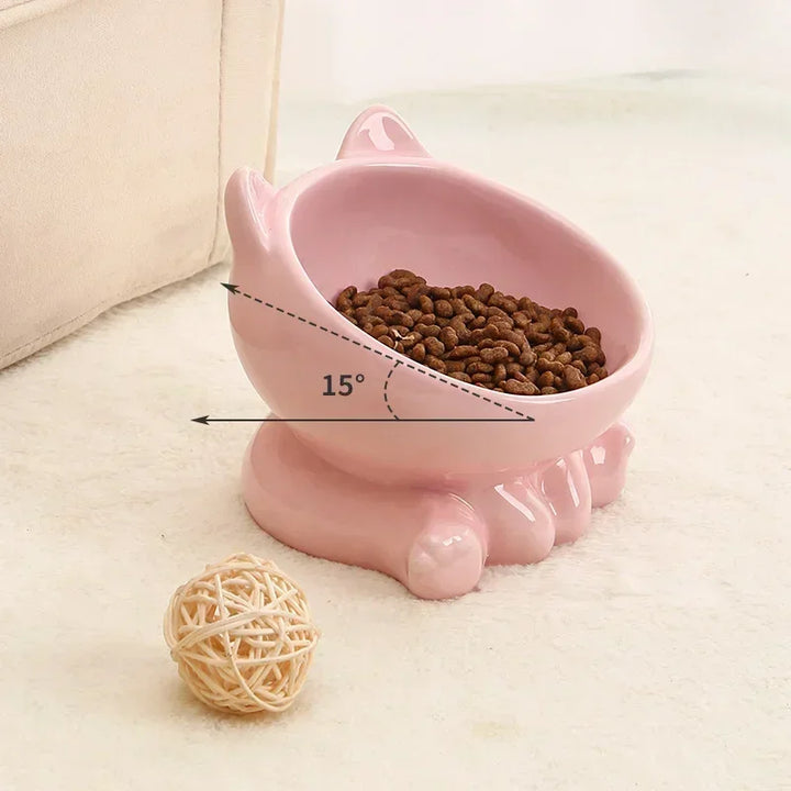 Ceramic Cat Bowl |Elevated Design for Better Posture - Gabby Whale