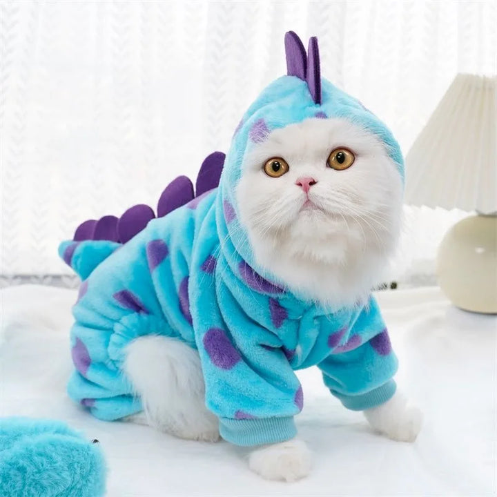 Plush Dinosaur Pet Costume | Winter Jumpsuit - Gabby Whale