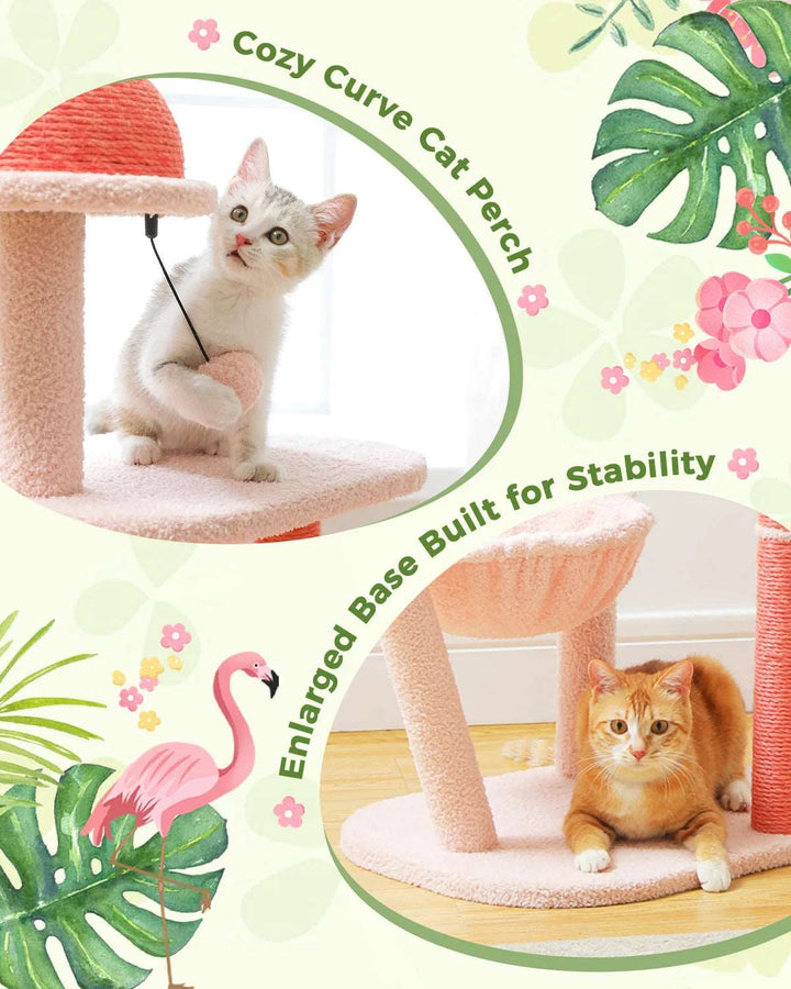 Pink Flamingo Cat Tower | Stylish &amp; Functional Cat Tree - Gabby Whale