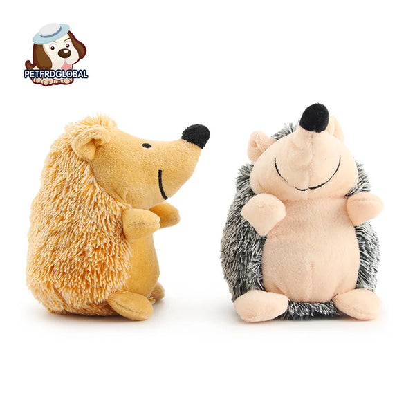 Interactive Hedgehog Plush Dog Toy with squeaker