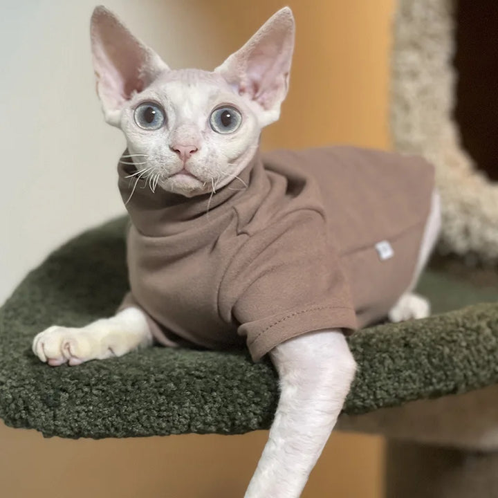 Soft Cotton Clothes for Sphynx Cats | Fall & Winter Outfits - Gabby Whale