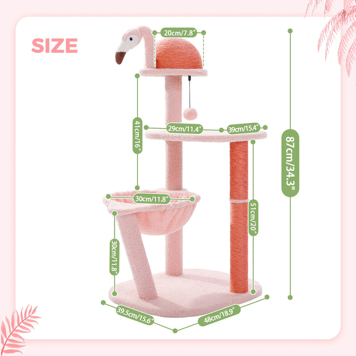 Pink Flamingo Cat Tower | Stylish &amp; Functional Cat Tree - Gabby Whale