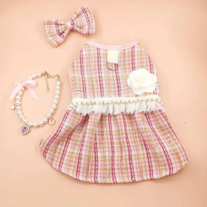 Cute Cat Skirt & Pearl Necklace Set | Party Outfit for Kittens - Gabby Whale