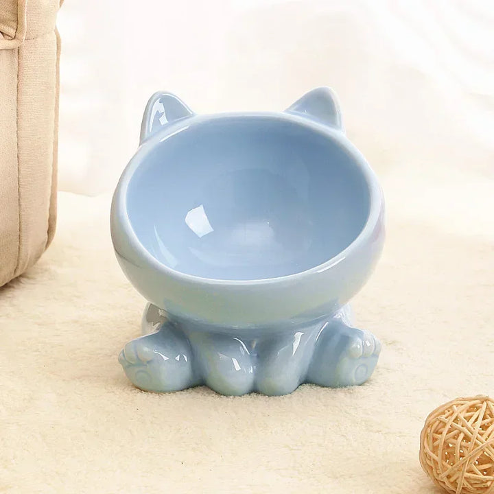 Ceramic Cat Bowl |Elevated Design for Better Posture - Gabby Whale