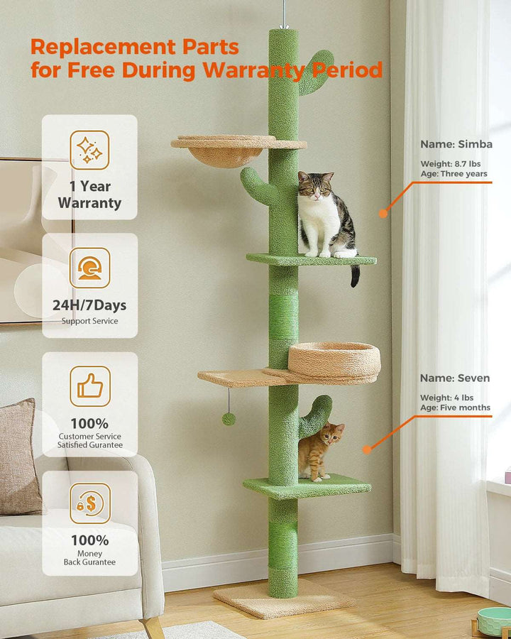 Adjustable Height Cactus Cat Tree - Gabby Whale