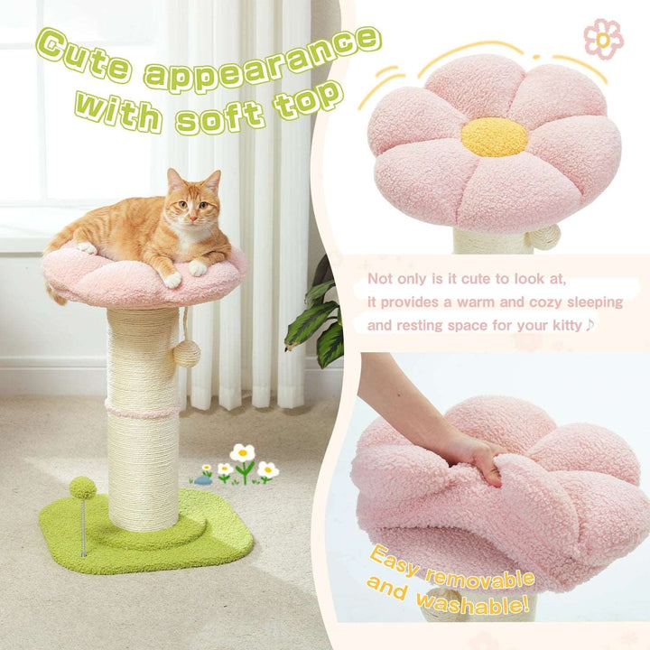 Flower Cat Scratching Post | Adorable & Durable with Sisal Posts - Gabby Whale