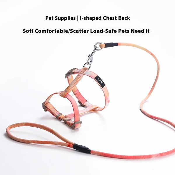 Gradient Cat & Small Dog Harness Set | Adjustable, Escape-Proof, Comfortable Leash Vest for Pets