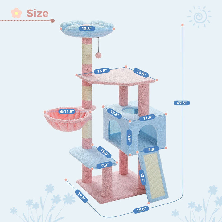 Flower Cat Tree Multi-Level Tower - Gabby Whale