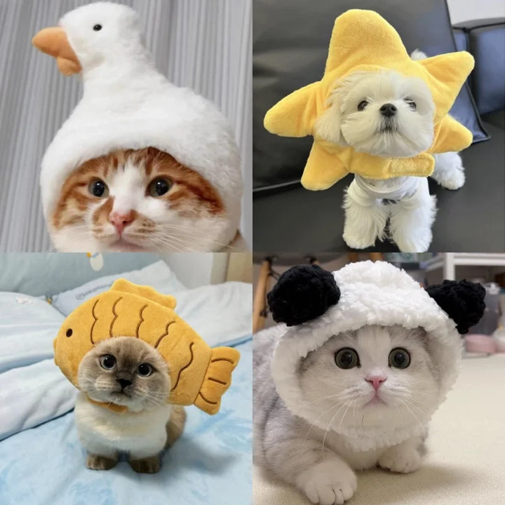 Funny Cat Hat | Plush Yarn Cosplay Cap - Gabby Whale