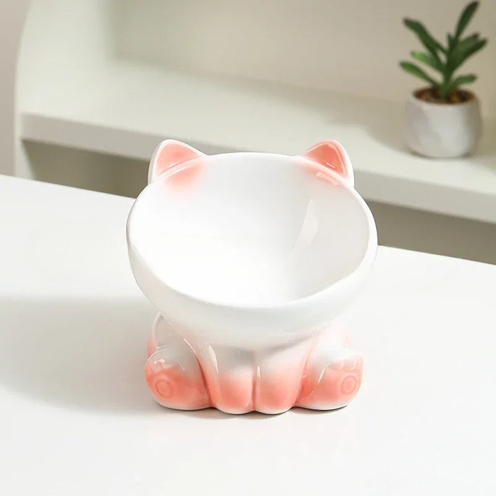 Ceramic Cat Bowl |Elevated Design for Better Posture - Gabby Whale