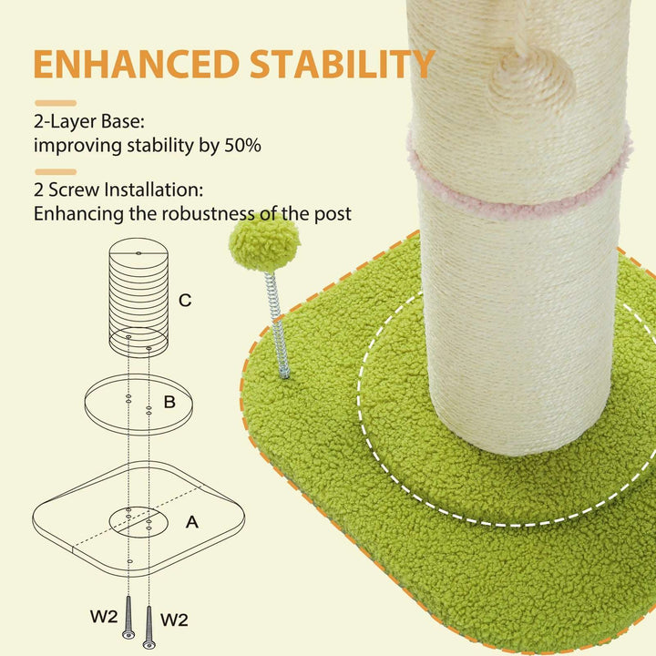 Flower Cat Scratching Post | Adorable & Durable with Sisal Posts - Gabby Whale