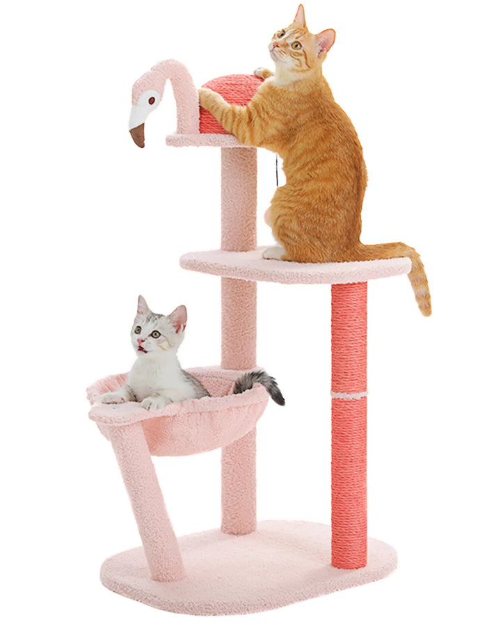 Pink Flamingo Cat Tower | Stylish &amp; Functional Cat Tree - Gabby Whale