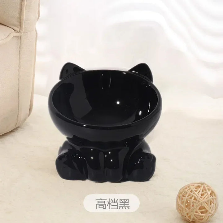 Ceramic Cat Bowl |Elevated Design for Better Posture - Gabby Whale