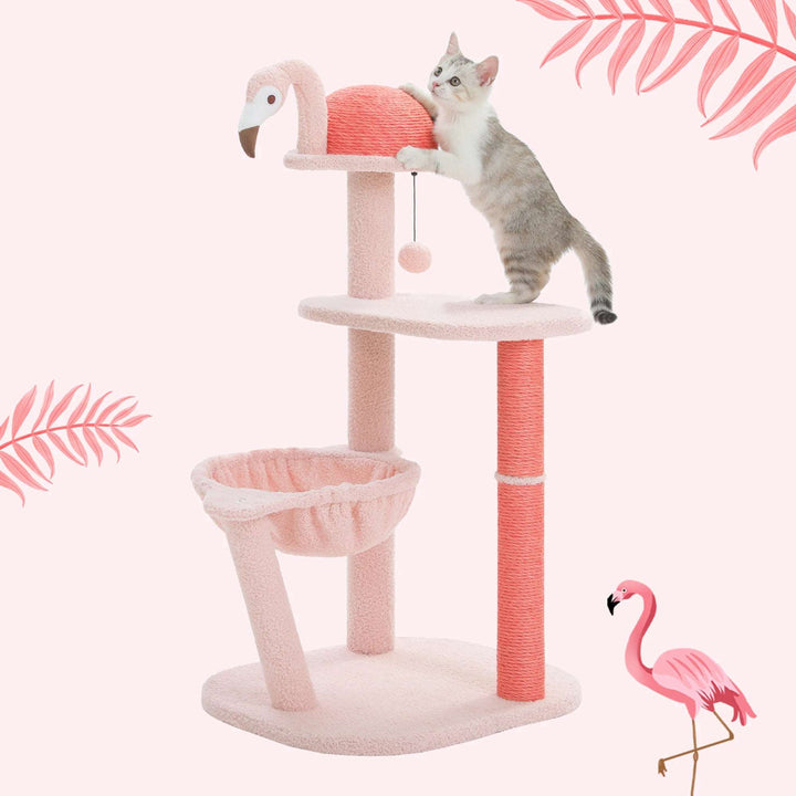 Pink Flamingo Cat Tower | Stylish &amp; Functional Cat Tree - Gabby Whale