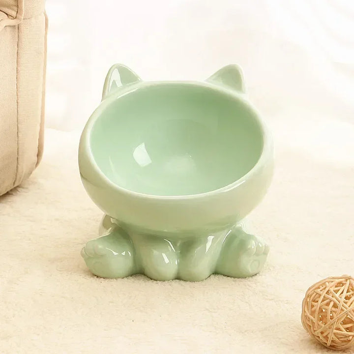 Ceramic Cat Bowl |Elevated Design for Better Posture - Gabby Whale