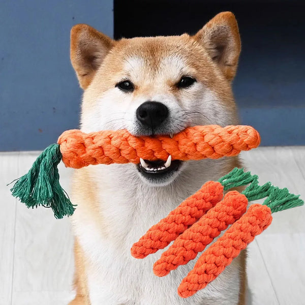 Carrot Dog Rope Toy | Durable Chew Toy