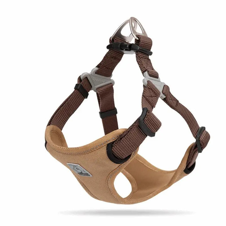 Truelove Step In Dog Harness in teal color, featuring an easy clip buckle, adjustable straps, reflective elements, and a soft neoprene lining for comfort and safety.