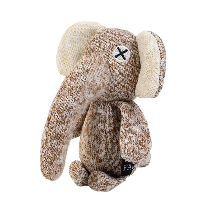 X Eyes Elephant Plush Toy with Knitted Fabric and Squeaker