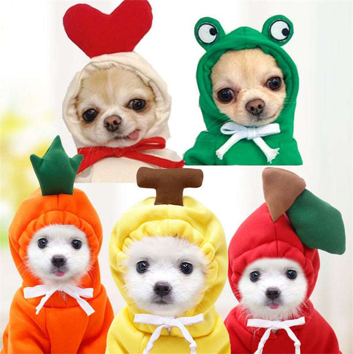 Cute Fruit Dog Clothes For Small Dogs Hoodies Winter Warm Fleece Pet Clothing Puppy Cat Costume Coat For French Chihuahua Outfit Gabby Whale