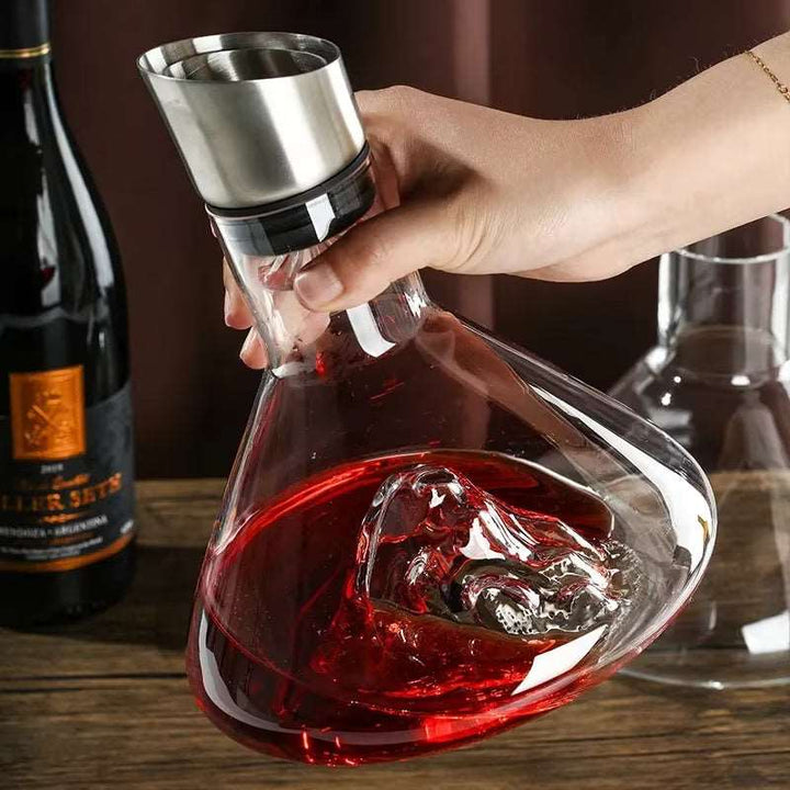 Hot-selling Iceberg Waterfall Wine Decanter Creative Transparent Lead-Free Crystal Glass Wine Dispenser Barware Quick Decanters Gabby Whale