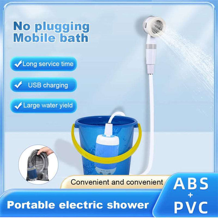 Outdoor Camping Shower Portable Electric Shower Gadgets Waterproof 5000mAh Rechargeable Battery Powered For Hiking Traveling Gabby Whale