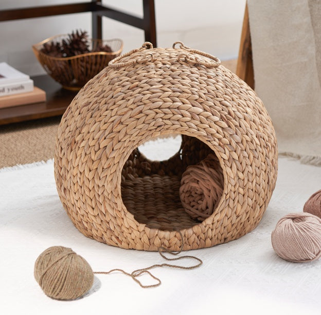 Rattan Cat Bed | Stylish and Sustainable Weaving Bed for Cat - Gabby Whale