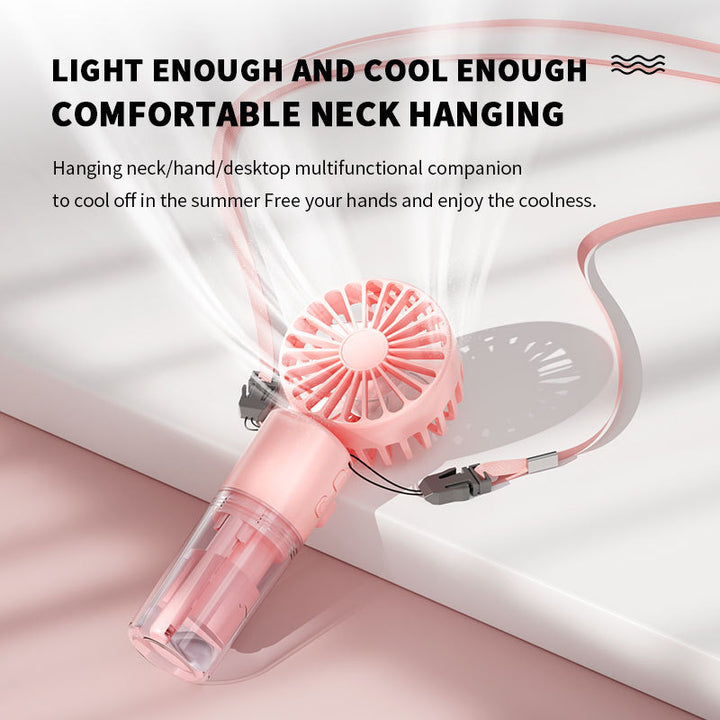 Portable Handheld Spray Fan 4-Speed Water Spray Mist Fan Summer Cooling Artifact USB Charging Summer Supplies Outdoor Mini Fan Gabby Whale