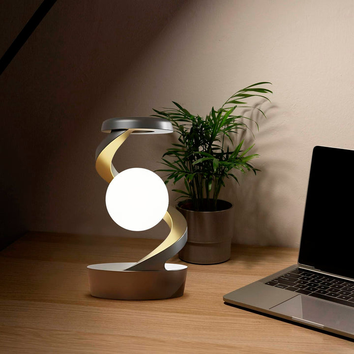 Rotating Moon Desk Lamp With Phone Wireless Charging Sensor Control Table Lamps Decorative Desktop Lamp Small Night Lamp Home Decor Gabby Whale