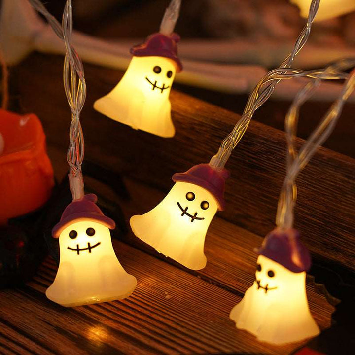 PVC Soft Material Halloween Lighting Chain Pumpkin Ghost Bat Modeling Lamp Indoor And Outdoor Home Decoration Gabby Whale