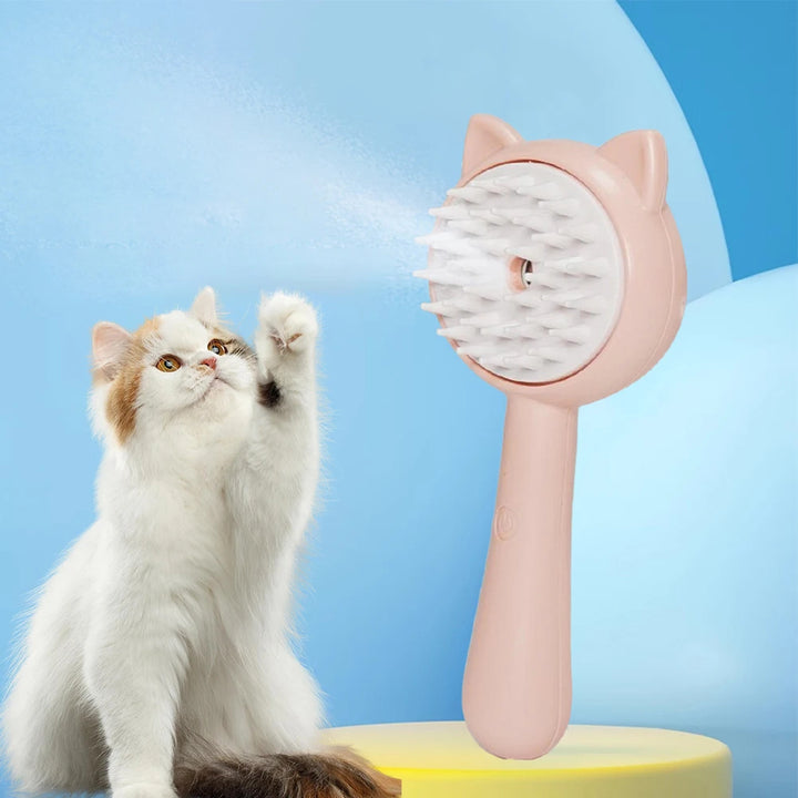 Hair Cleaning Brush With Mist Multifunctional Cat Grooming Brush Rechargeable Self Cleaning Slicker Brush For Pets Dogs & Catsb Pet Products Gabby Whale