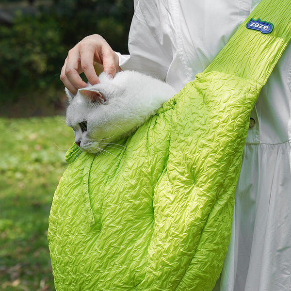 Lightweight cat sling carrier for hands-free daily travel and bonding