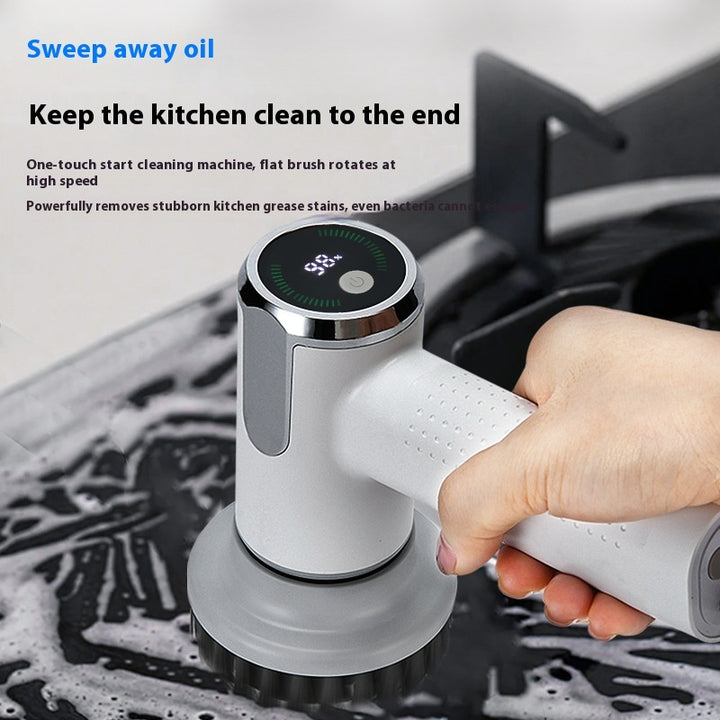 Multifunctional Smart Display Electric Cleaning Brush Wireless Kitchen Sink Cleaning Brush Waterproof Electric Pot Brush Cleaning Tool Gabby Whale