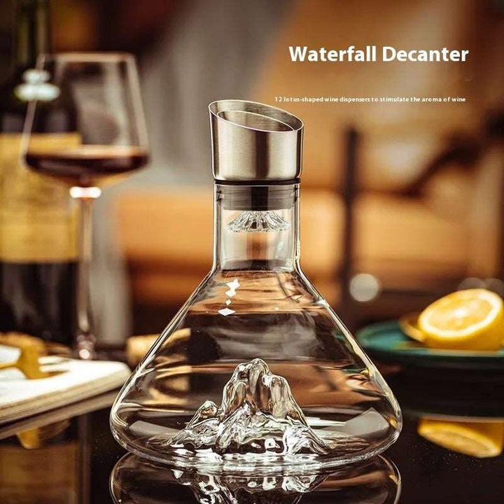 Hot-selling Iceberg Waterfall Wine Decanter Creative Transparent Lead-Free Crystal Glass Wine Dispenser Barware Quick Decanters Gabby Whale