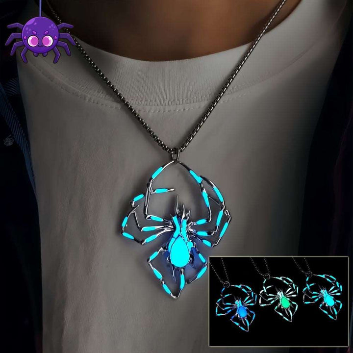 Halloween Creative Stereo Luminous Spider Necklace Jewerly Glowing Night Fluorescence Antique Vintage Glow In The Dark For Men Women Gift Party Halloween Day Club Gabby Whale